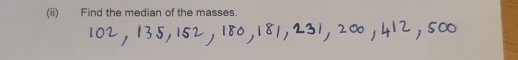 (ii) Find the median of the masses.