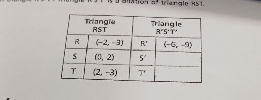 a bllation of triangle RST.