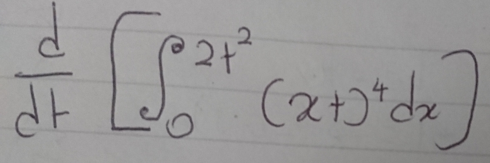  d/dt [∈t _0^((2t^2))(x+1)^4dx]