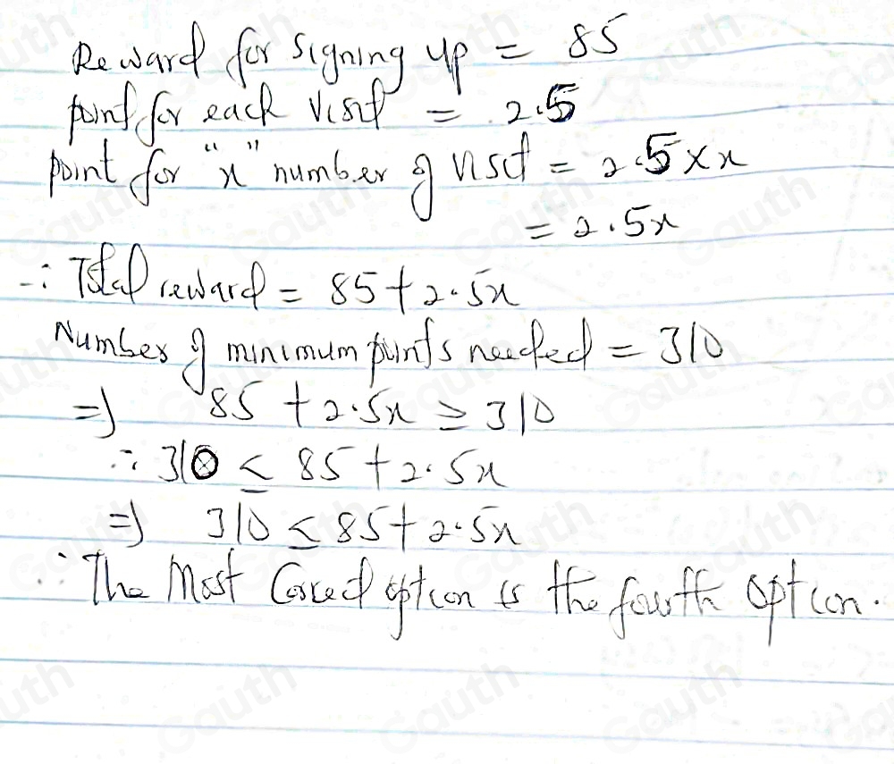 Solved: Eva has a points card for a movie theater She receives 85