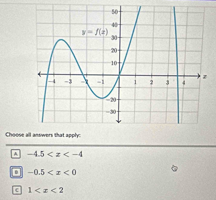 Choose
A -4.5
B -0.5
c 1