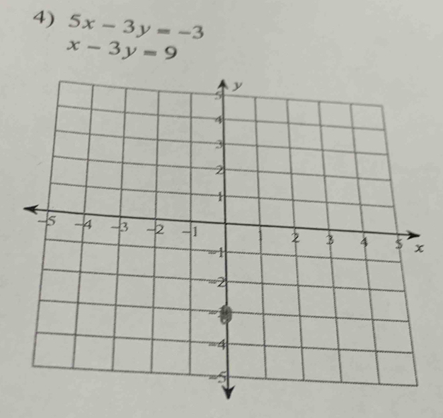 5x-3y=-3
x-3y=9