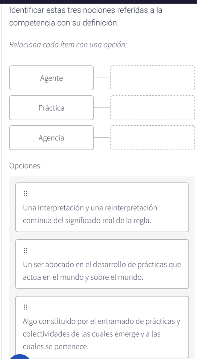 Resuelto:Identificar estas tres nociones referidas a la competencia con ...