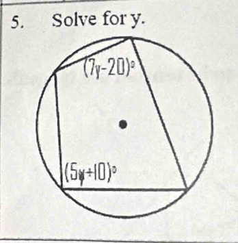 Solve for y.