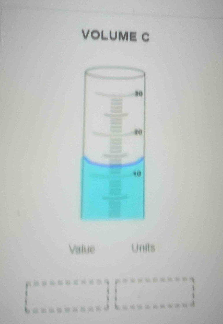 VOLUME C
Value Units
□ □ □ □