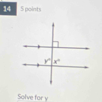 14 5 points
Solve for y