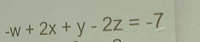 -w+2x+y-2z=-7