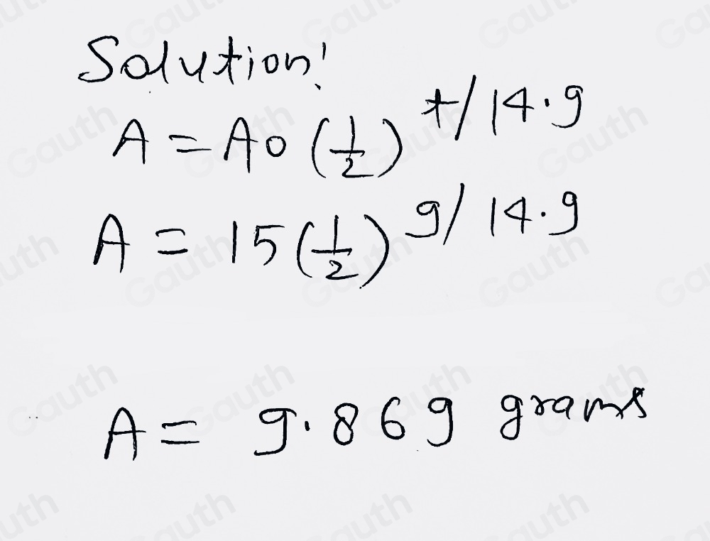Solved: The half-life of radium- 225 is approximately 14.9 days. Step3 ...