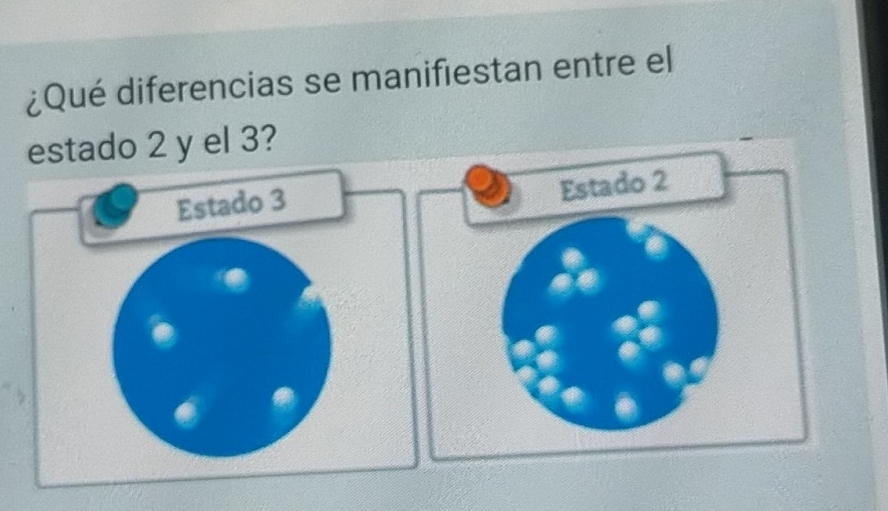 ¿Qué diferencias se manifiestan entre el 
estado 2 y el 3? 
Estado 3