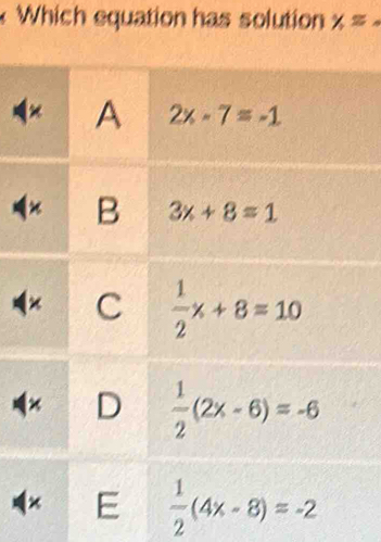 Which equation has solution xapprox