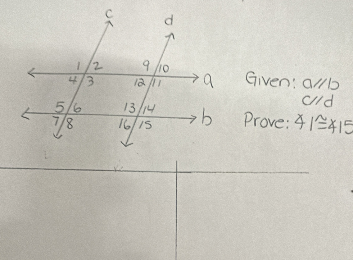 Given! a/lb 
old 
Prove: 41≌ 415