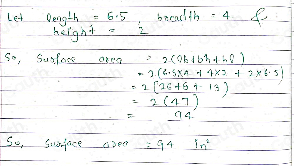 Solved: A rectangular prism and its dimensions are shown in the diagram ...