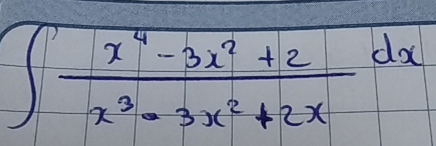 ∈t  (x^4-3x^2+2)/x^3-3x^2+2x dx