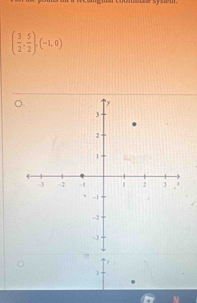 ae sysie m
( 3/2 , 5/2 ), (-1,0)
y
3