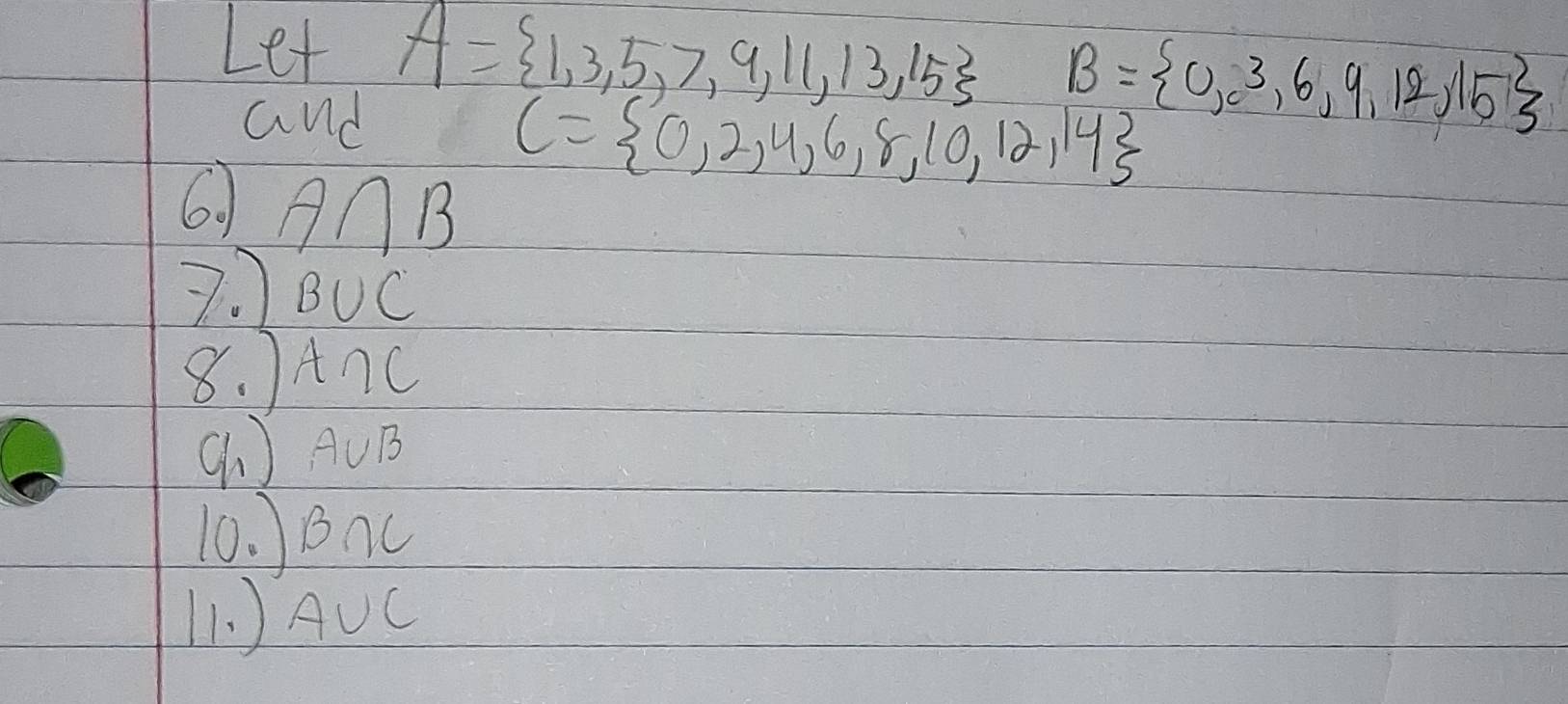 Solved: Let A= 1,3,5,7,9,11,13,15 B= 0,x^3,6,9,12,15 and C= 0,2,4,6,8 ...