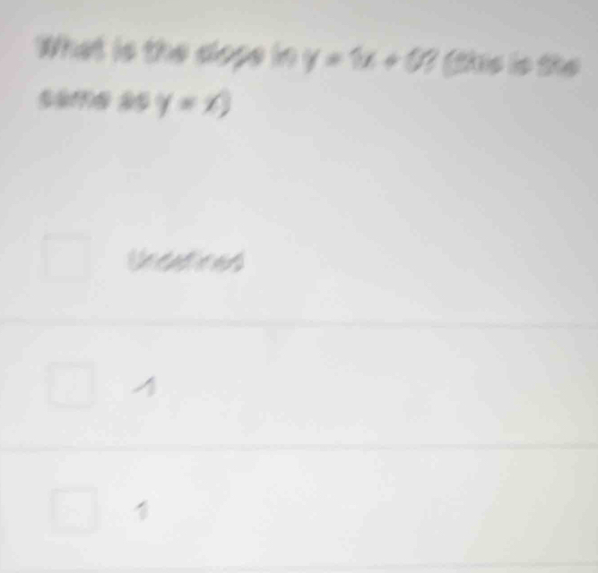 What is the dope in y=1x+6? his is
81°C y=x)