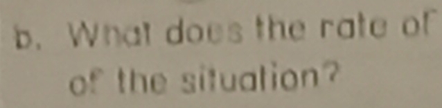 What does the rate of 
of the situation?