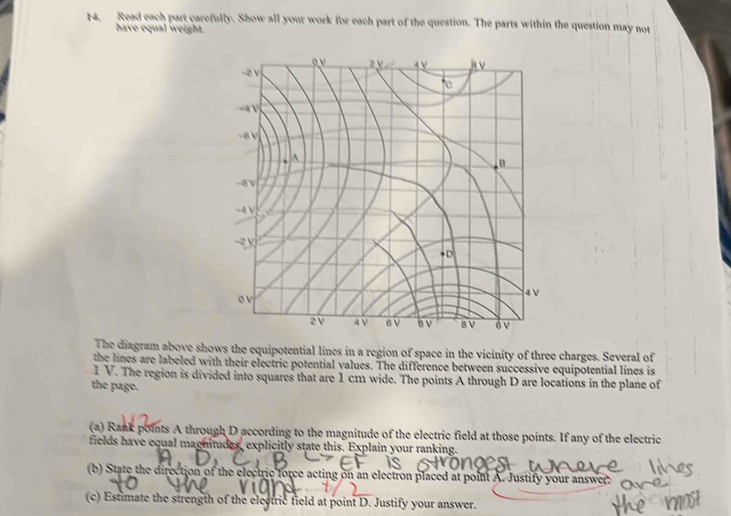 Solved: 14, Read each part carefully. Show all your work for each part ...