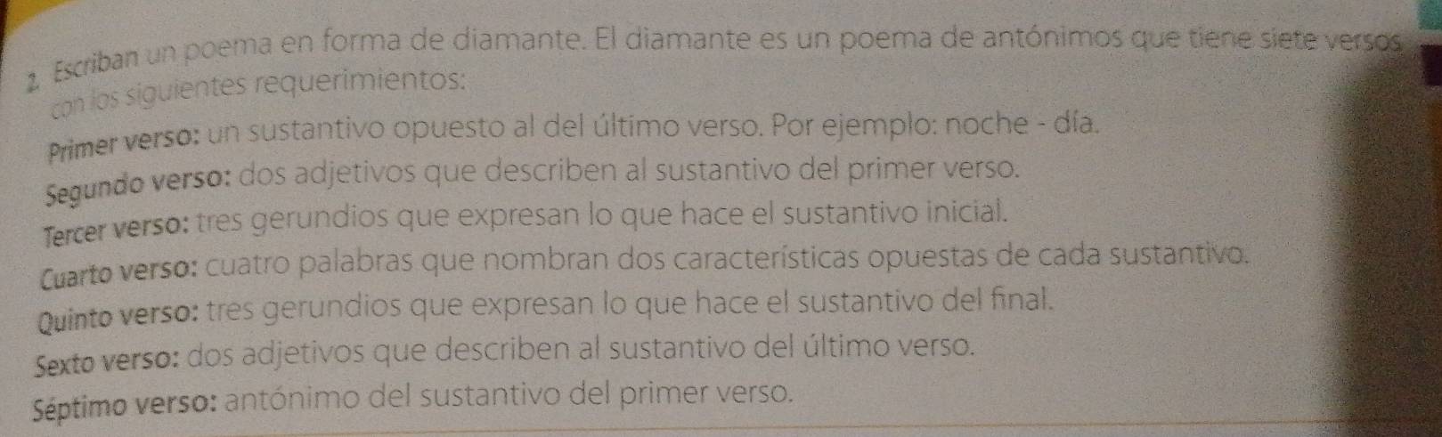 Resuelto:Escriban un poema en forma de diamante. El diamante es un ...