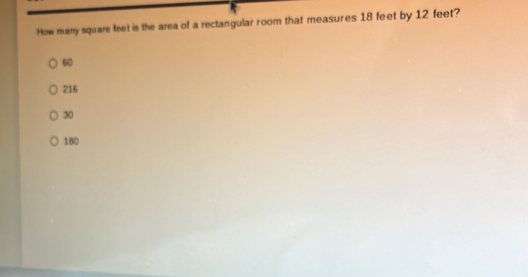 Solved: How many square feet is the area of a rectangular room that ...