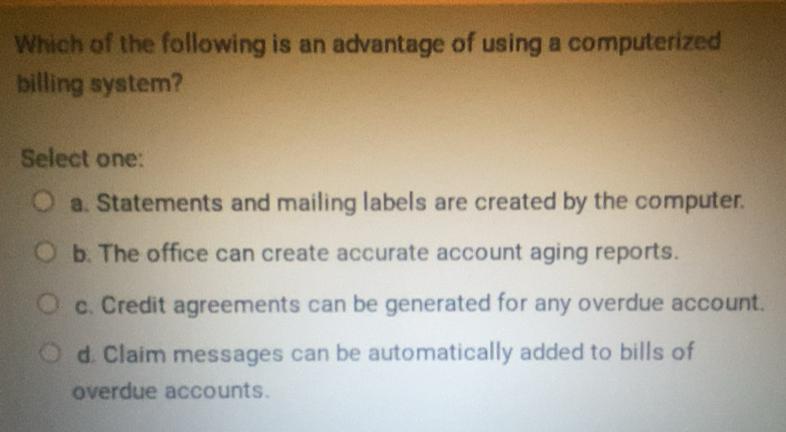 Solved: Which of the following is an advantage of using a computerized ...
