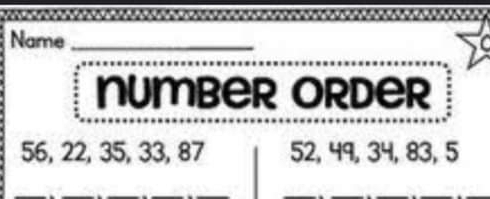 Name_ 
number Order
56, 22, 35, 33, 87 52, 49, 34, 83, 5