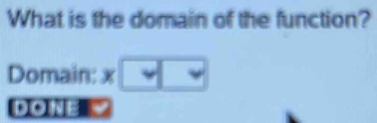 What is the domain of the function? 
Domain: