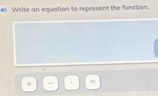 € Write an equation to represent the function. 
+