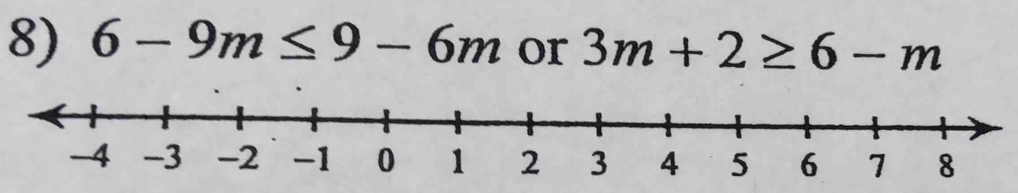 6-9m≤ 9-6m or 3m+2≥ 6-m