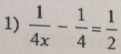  1/4x - 1/4 = 1/2 