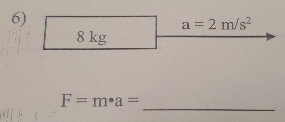 a=2m/s^2
8 kg
_
F=m· a=