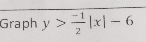 Graph y> (-1)/2 |x|-6