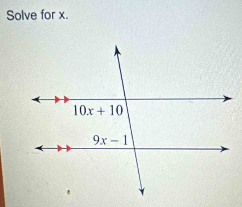 Solve for x.