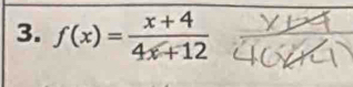 f(x)= (x+4)/4x+12 