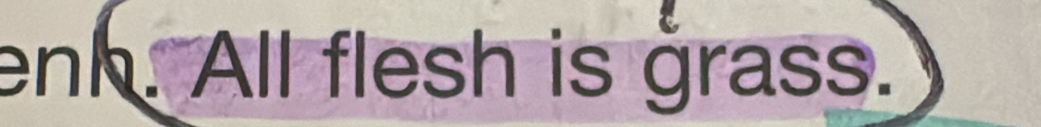 enh. All flesh is grass.