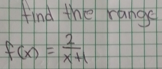 Aind the angs
f(x)= 2/x+1 