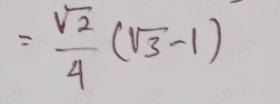 = sqrt(2)/4 (sqrt(3)-1)