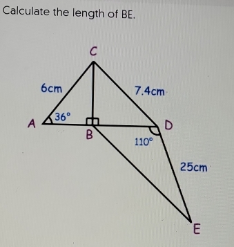 Calculate the length of BE.