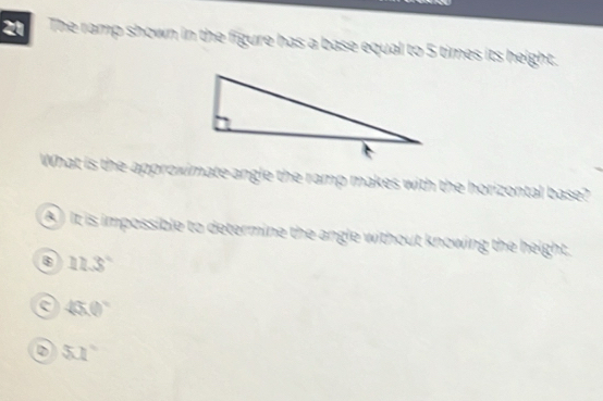 Solved: The ramp shown in the figure has a base equal to 5 times its ...