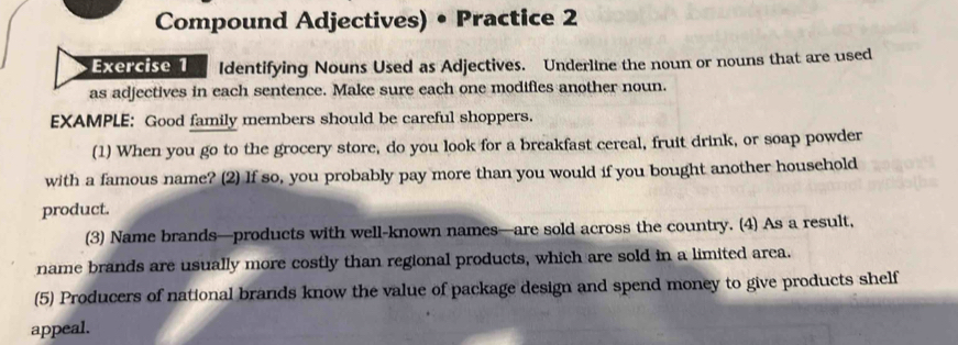 Solved: Compound Adjectives) • Practice 2 Exercise 1 a Identifying ...