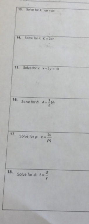 Solve for J ab=kx
1
18