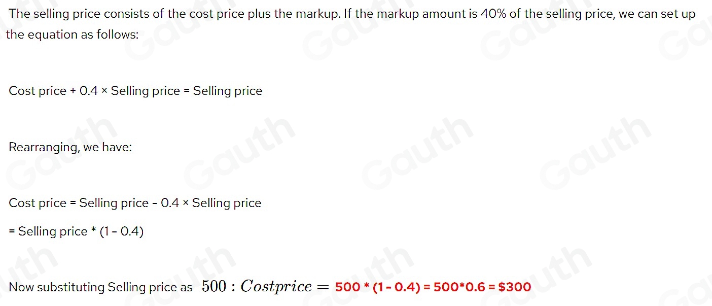 Solved: A gaming system sells for $500, which is marked up 40% of the ...