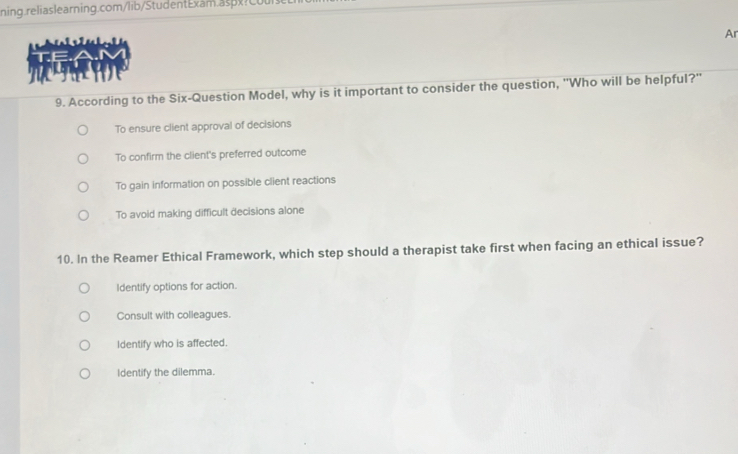 Solved: Ar 9. According to the Six-Question Model, why is it important ...