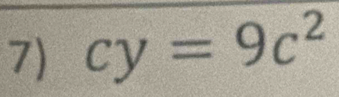 cy=9c^2