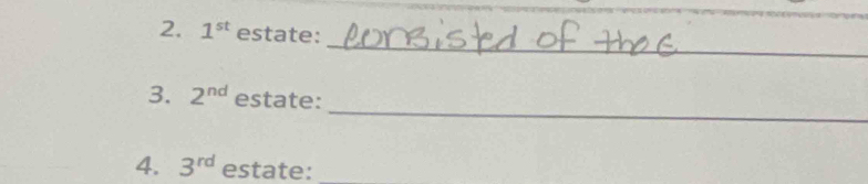 1^(st) estate: 
_ 
_ 
3. 2^(nd) estate: 
4. 3^(rd) estate: