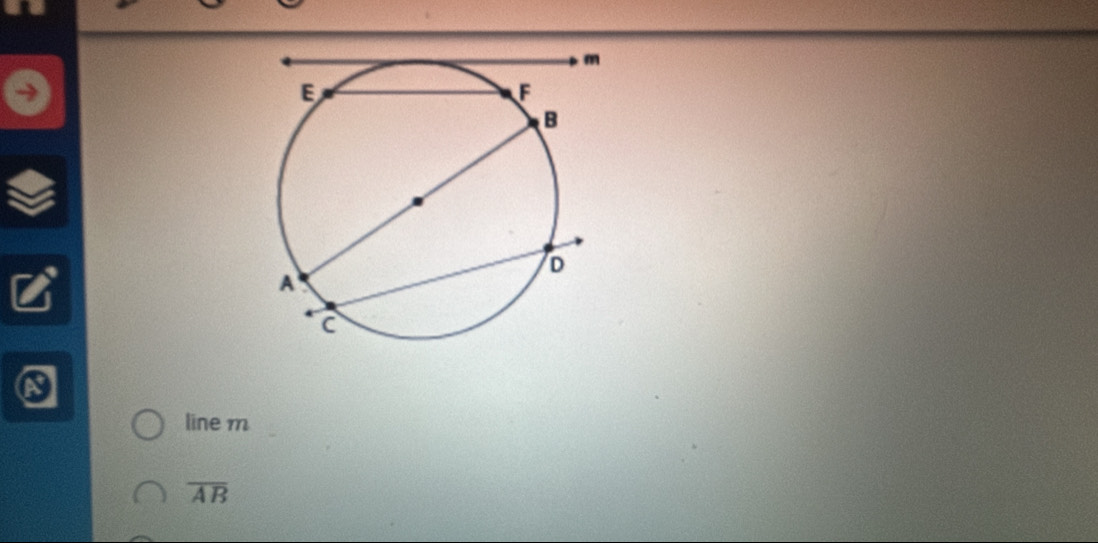 line m
overline AB