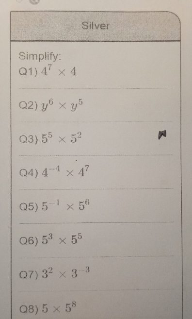 Q8) 5* 5^8