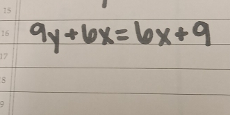 9y+6x=6x+9