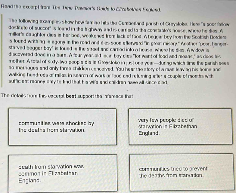 Solved: Read the excerpt from The Time Traveler's Guide to Elizabethan ...