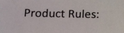 Product Rules: